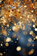 Festive Extravagance: Golden Bubbles and Glitter,golden background,background with bokeh