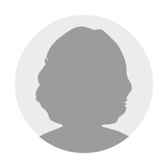 Vector flat illustration in grayscale. Avatar, user profile, person icon, profile picture. Suitable for social media profiles, icons, screensavers and as a template.