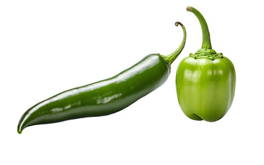 Chile and Green Tomato on transparent background