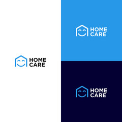 Obraz premium Home care, Smiley house logo