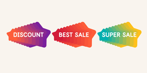 A poster is for sale. A bright illustration in a fashionable style. The banner informs you about discounts.