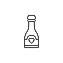 Champagne bottle line icon