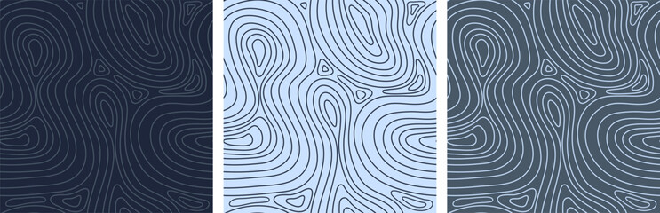 Seamless lines pattern. Abstract blue and grey pattern. Interesting curve lines.