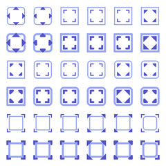 General arrow icons related to area expansion and reduction.
