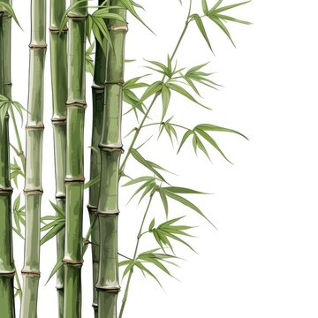 bamboo forest on the white background 