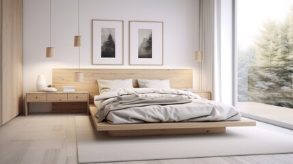 modern contemporary simple minimal easy comfort bedroom interior design background house beautiful design element concept daylight