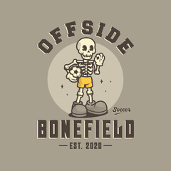 Retro Skull Soccer Vintage Mascot