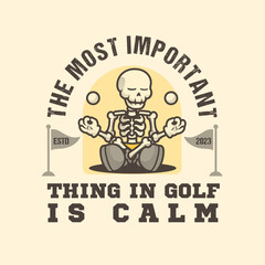 Retro Skull Golf Vintage Mascot