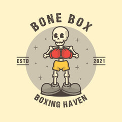 Skull Boxing Retro and Vintage Mascot
