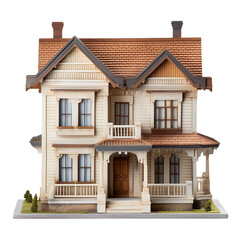 Obraz premium Two-story residential house model. Classic design. 3D model illustration.