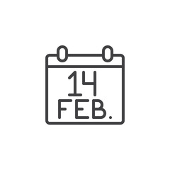 Valentines event date line icon