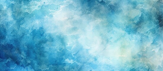 The vintage paper background with an abstract watercolor pattern in shades of blue creates a textural and isolated art banner making the artwork appear as a sunlit grunge painting