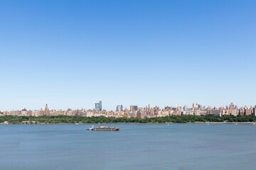 Beautiful landscape featuring a large, serene body of water, pristine and tranquil in appearance