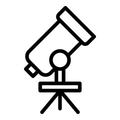 telescope icon outline black style