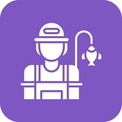 Fototapeta premium Fisherwoman Line Icon