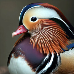 The mandarin duck (Aix galericulata) is a type of waterfowl found in East Asia. They are known for their beautiful plumage and distinct appearance.
