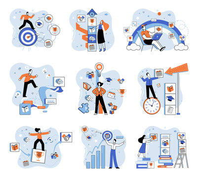 Personal growth. Vector illustration. Acquiring new skills and becoming skilled in various areas enhances personal growth Success in personal growth comes from utilizing ones talents and abilities