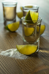 tequila with salt and lime