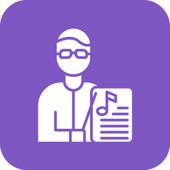 Music Teacher Male Line Icon