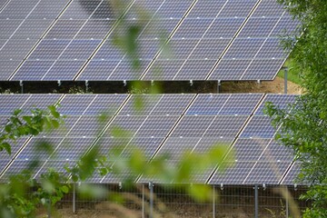 House roof with photovoltaic modules.