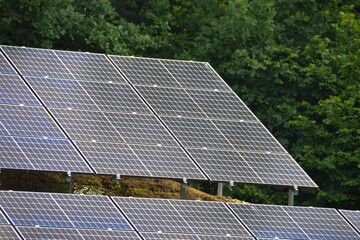 House roof with photovoltaic modules.