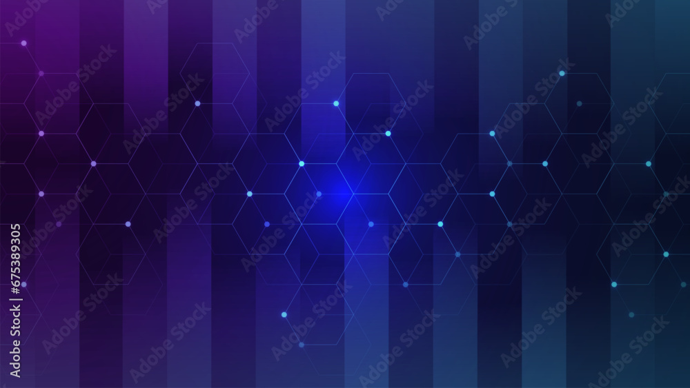 Poster abstract technology futuristic and cyber nano information with connecting dots and lines. big data v