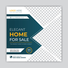Modern real estate social media post or banner template