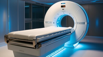 A close up of a MRI machine 