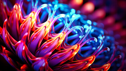 Fractal art close-up, Mathematical beauty, Infinity in patterns with psychedelic colors