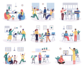 Office leisure vector illustration. The office leisure metaphor emphasizes importance finding enjoyment in work related activities Incorporating recreation into office culture fosters sense freedom