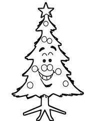 cute coloring book for kids big christmas tree
