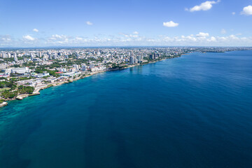 Beautiful aerial view of the city of Santo Domingo - Dominican Republic with is Parks, buildings,...