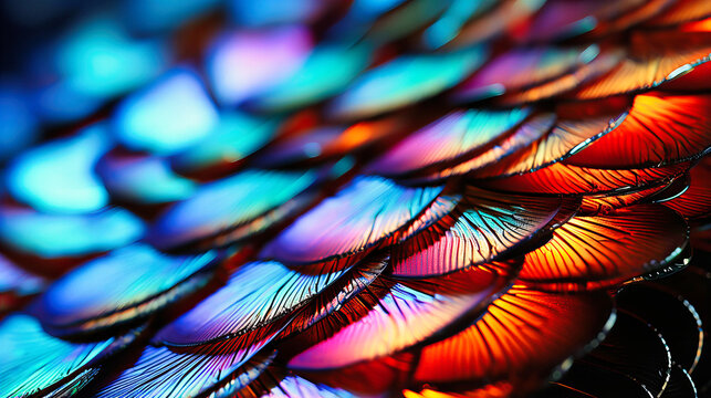 Macro of butterfly wings, Nature's tapestry, Vivid scales creating mesmerizing patterns