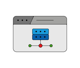 Fototapeta premium Icones pictogramme symbole Fenetre ordinateur interface dossier ranger organiser fin gris