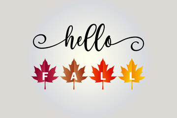 Hello fall - Autumn leaves Fall leaves - Autumn Vector and Clip Art