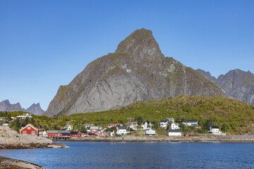Fototapeta na wymiar Reine is a settlement and fishing village in Moskenes municipality, Lofoten in Nordland. county,Norway,Europe