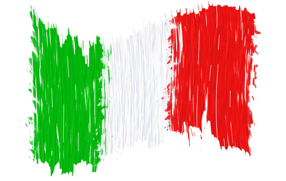 italian flag with paint strokes
