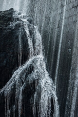 Spectacular waterfall in the Elche reservoir. In Elche, Alicante, Valencian community, Spain