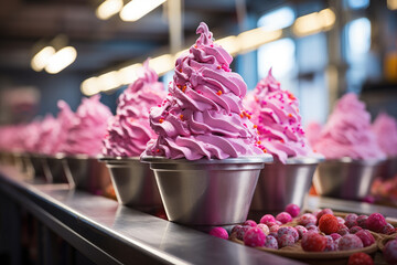 Ice cream production line.