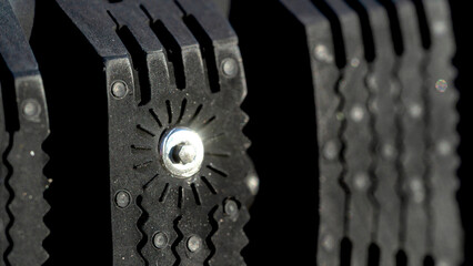 spike on winter tires close-up macro