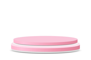 3d pink and white round podium, pedestal for displaying product presentations, awards