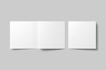 Trifold Square Brosure Mockup 3D Rendering