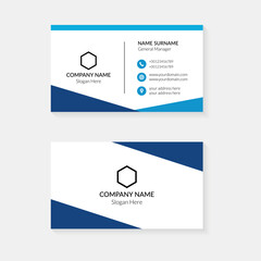 Business card design template. Blue and Cyan color creative and clean business card concept design