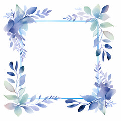 Fototapeta na wymiar Purple watercolor frame with a floral design