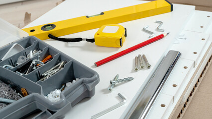accessories for assembling furniture before assembling the furniture