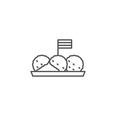 Black and white bitterballen with sauce Icon