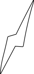 Minimalist lightning symbol of speed and agility. Radius tracing or electrical hazard indication.
