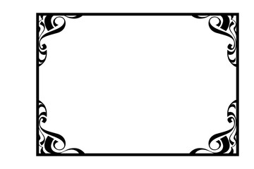 Swirl Ornament Border With Transparent Background