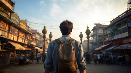 Fototapeta premium teen tourist in India