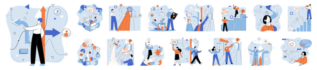 Decision vector illustration. The decision concept highlights importance creativity and innovation in decision making Well informed decisions are instrumental in achieving successful outcomes